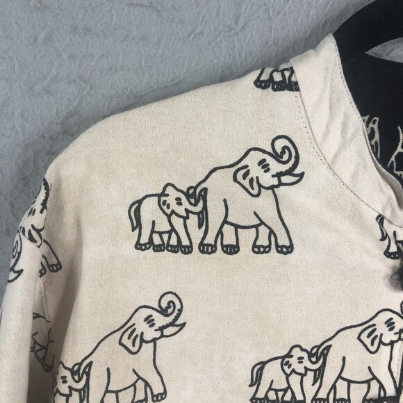 Black White Elephant Mom Baby Jacket Womens Extra Large Reversible Artsy - Picture 15 of 16